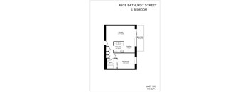 A floor plan for a 1 bedroom apartment at 4918 Bathurst Street.