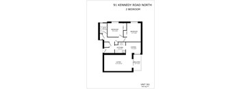 Floor plan for a 2 bedroom apartment at 91 Kennedy Road North.