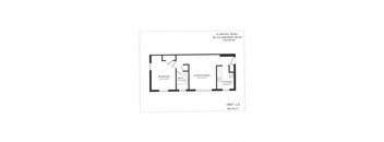 the floor plan for a bedroom apartment with a bathroom and a living room