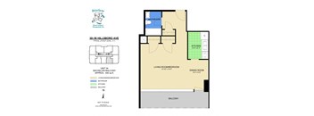 A floor plan for a rental property at 300-50 Hillcrest Ave shows a living room, dining room, kitchen, and bathroom.