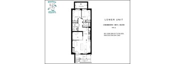 A floor plan for a lower unit rental property by Briarlane Rental Property Management Inc.