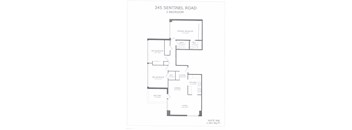 the floor plan of the sentinel road 3 bedroom apartment