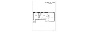 A floor plan for a 2 bedroom apartment at 655 Briar Hill Avenue.