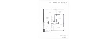 2 bedrooms, 1.5 bathrooms, balcony, Front Side line 10