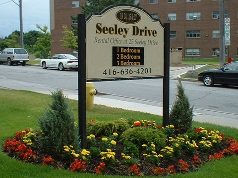 Seeley building sign
