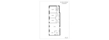 A drawing of a 3 bedroom apartment on 60 2nd Avenue.