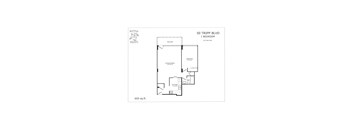 Floor plan for a 1 bedroom apartment at 50 Tripp Blvd.