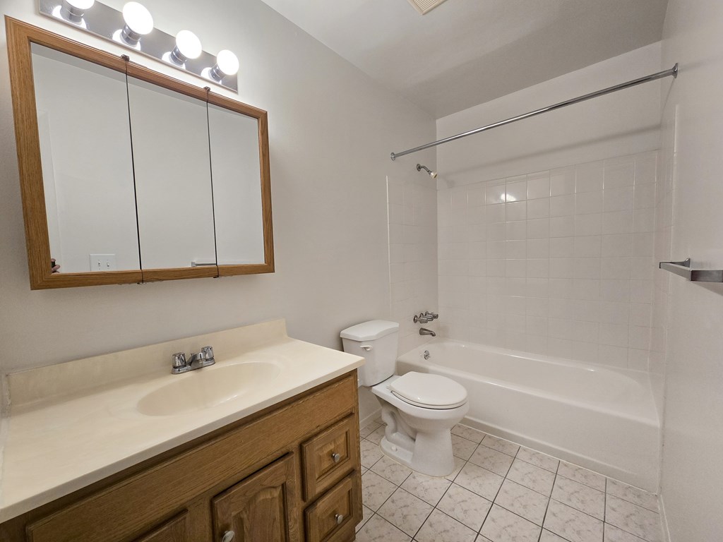 A white toilet sits next to a sink in a bathroom.
