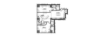 A black and white image of a house floor plan.