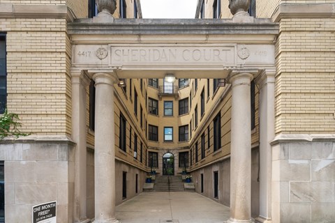 a large building with the entrance building