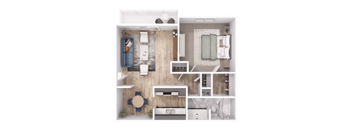 A series of images showing different views of a modern, minimalist bedroom.