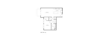A drawing of a floor plan for a unit type A.3.