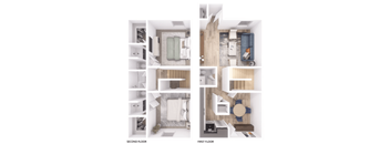 Two bedroom two and a half bathroom apartment