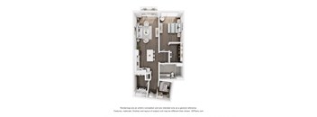 a floor plan of a 1 bedroom apartment at the residences at