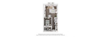 a 1 bedroom floor plan  apartments at the residences at