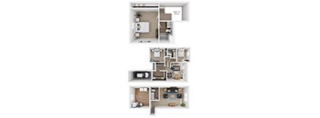 the 3d floor plan of a house