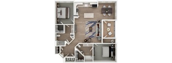 a floor plan of a 1 bedroom apartment with a bathroom and a living room