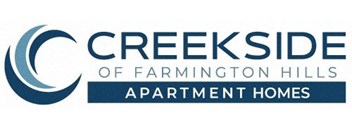 The image is a logo for a company named "CREEKSIDE OF FARMINGTON HILLS APARTMENT HOMES".