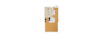 one bedroom, one bath, 833 SQ FT