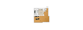 One bedroom one bath 1181 sq ft