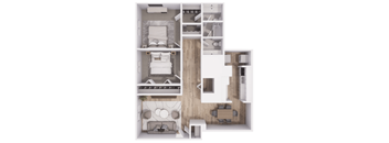 Two bedroom one and a half bathroom apartment