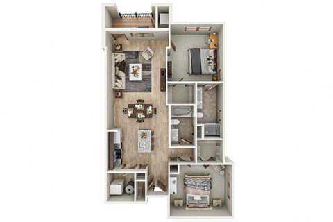 a floor plan of a house with a bedroom and a living room