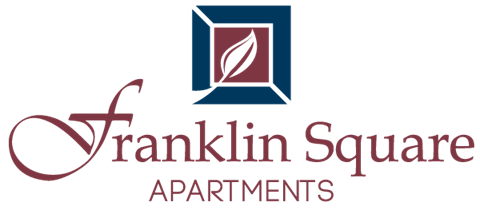 The image is a logo for Franklin Square Apartments.