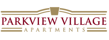 The image is a logo for Parkview Village Apartments.