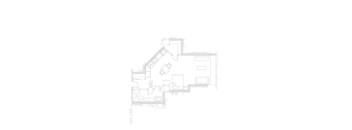 A floor plan of a residential unit with labeled rooms.