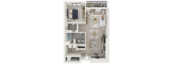 a 3d rendering of the floor plan of a bedroom