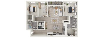 a floor plan of a house with a bedroom and a living room