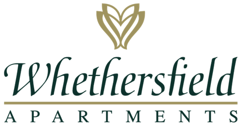 The image is a logo of Whethersfield Apartments.