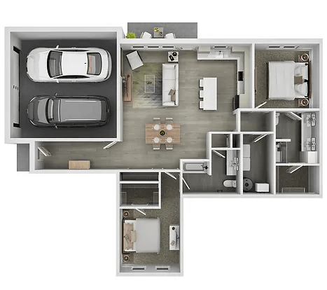 the 1190 floor plan  1 bedroom  1190 square feet