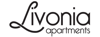 The image shows the logo of Livonia Apartments.