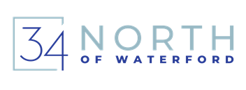 The image is a logo for "34 North of Waterford".