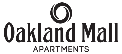 The image is a logo for Oakland Mall Apartments.