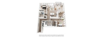 Two bedroom with den two bath apartment