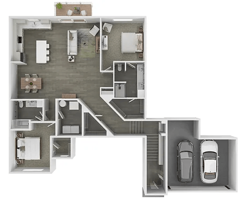 the floor plan of villas at the crossings apartments