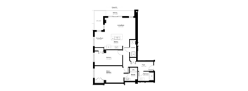 A black and white image of a floor plan for Unit L.