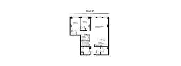 Floorplan of a 2 bedroom, 2 bathroom unit