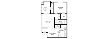 a floor plan of a house with bedrooms and a living room