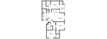 a floor plan of a house with a bedroom and a living room