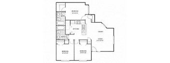 image of a 3 bedroom apartment floor plan
