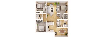 a floor plan of a house with a bedroom and a living room