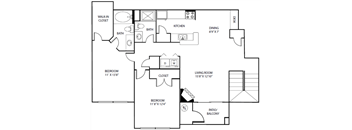 a floor plan of a house with a bedroom and a living room