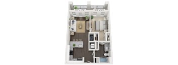 a 1 bedroom floor plan  the residences at