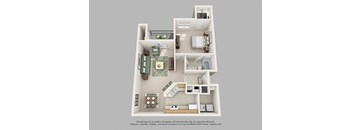 a floor plan is shown with a bedroom and a living room