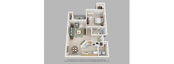 a floor plan is shown with a bedroom and a living room