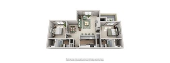 a 3d floor plan of a house