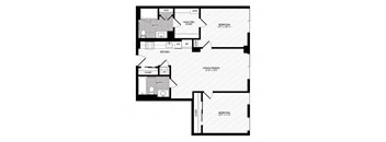a floor plan of a house with a room and a staircase